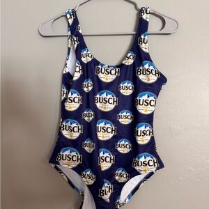 Busch Logo Navy One-Piece Swimsuit